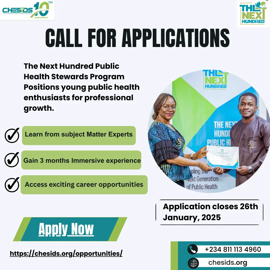 Call For Applications-Cohort 10 • Centre for Health Systems Support and ...